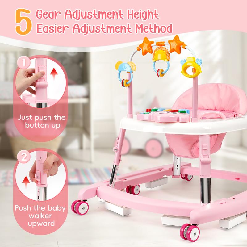 Convertible 5-in-1 Baby Walker with Music & Rocking Modes