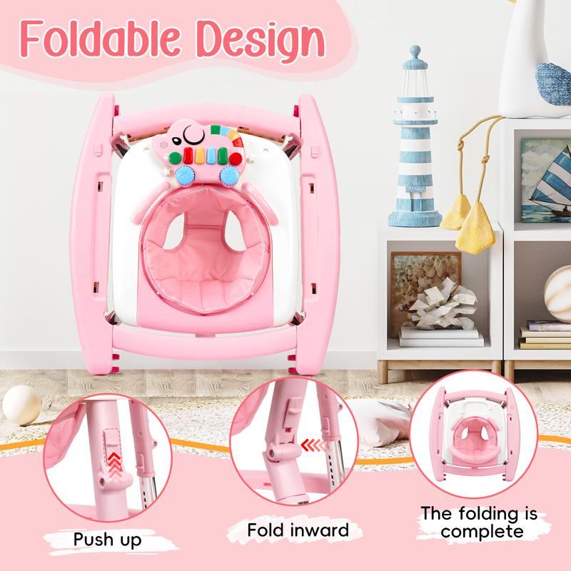 Convertible 5-in-1 Baby Walker with Music & Rocking Modes