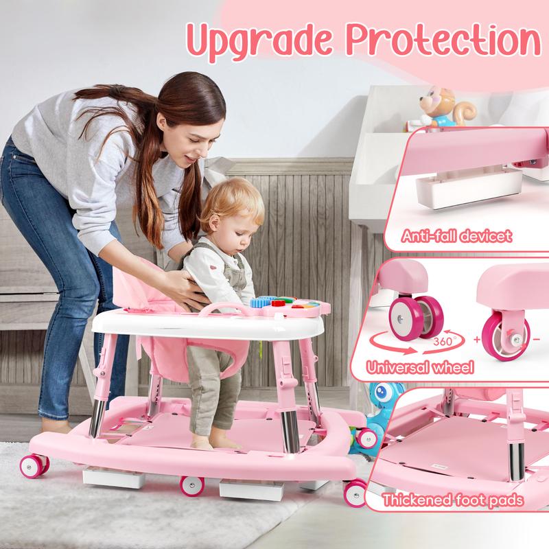 Convertible 5-in-1 Baby Walker with Music & Rocking Modes