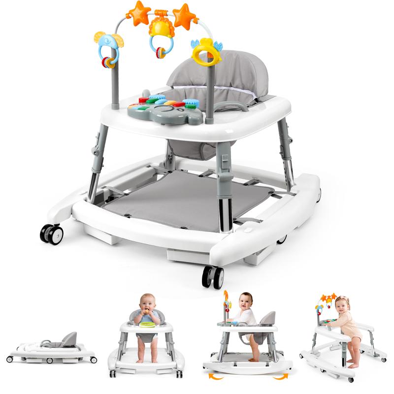 Convertible 5-in-1 Baby Walker with Music & Rocking Modes